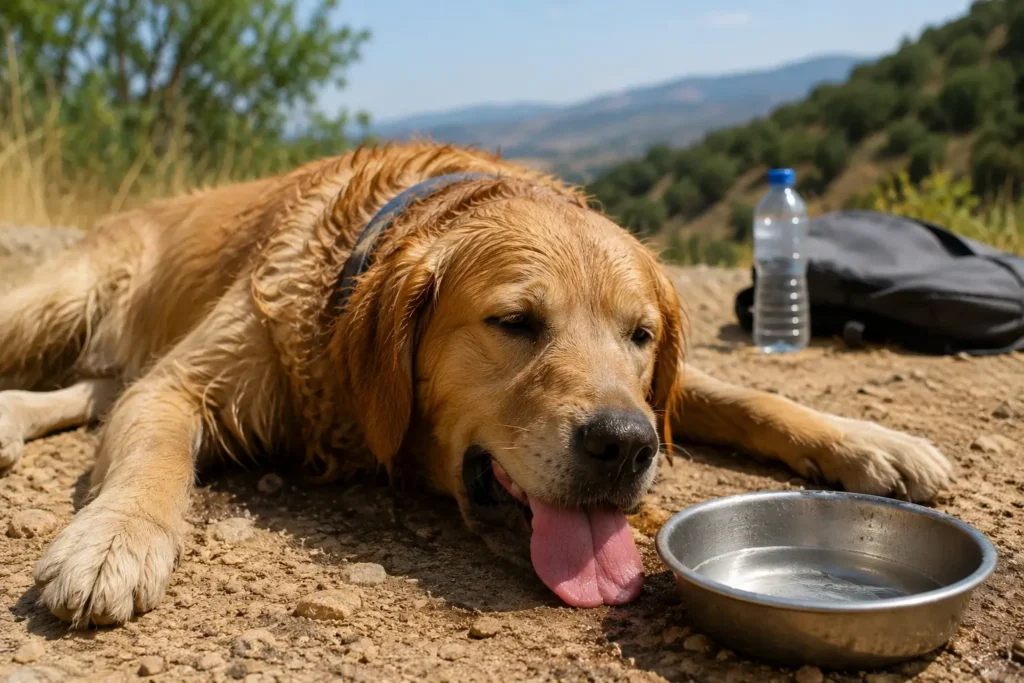 Gos afectat per un cop de calor